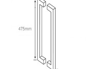 Square D Handle - 475mm x 25mm Square Profile Handle 450mm CTC - Matt Black